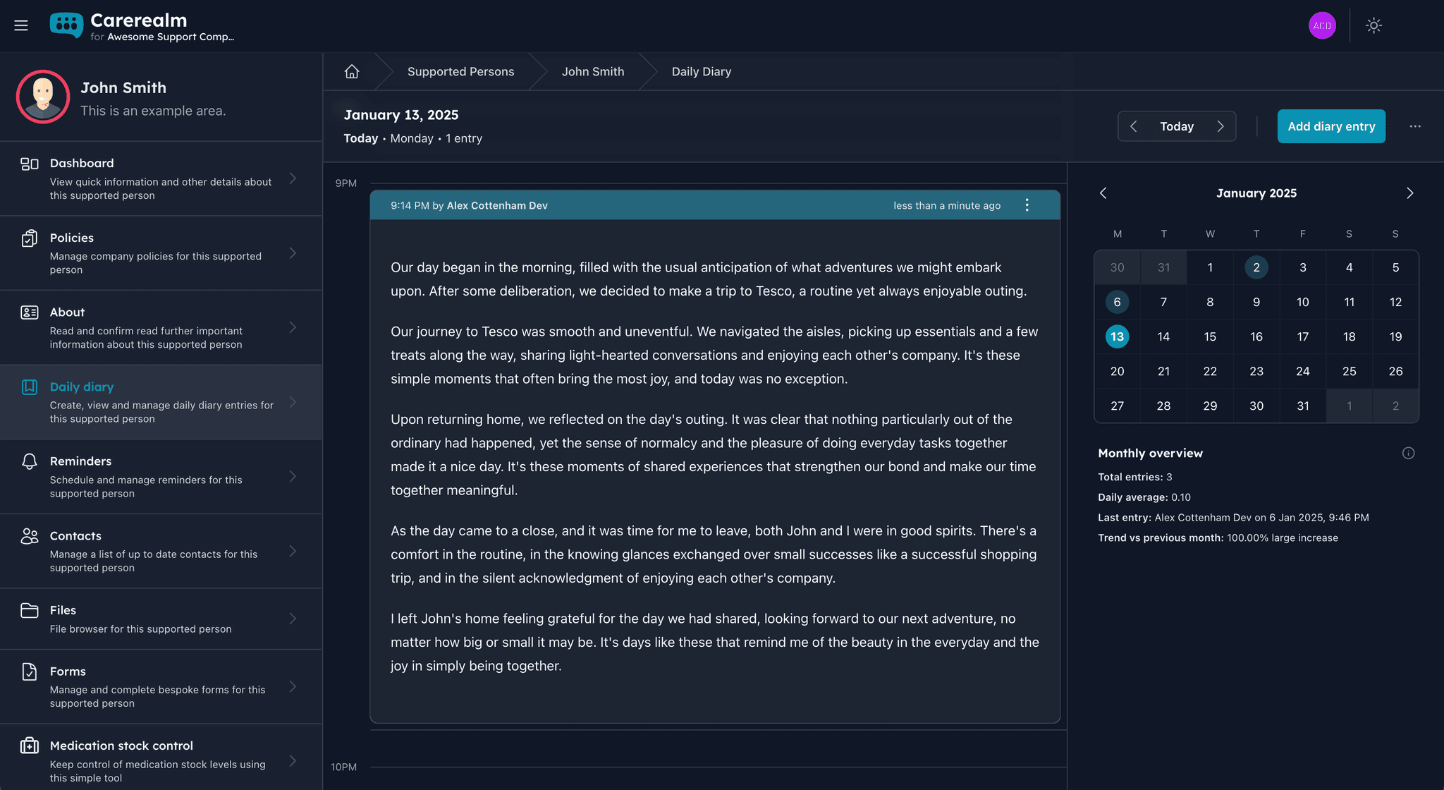 Carerealm.com - powers modern supported living organisations across the UK screenshot