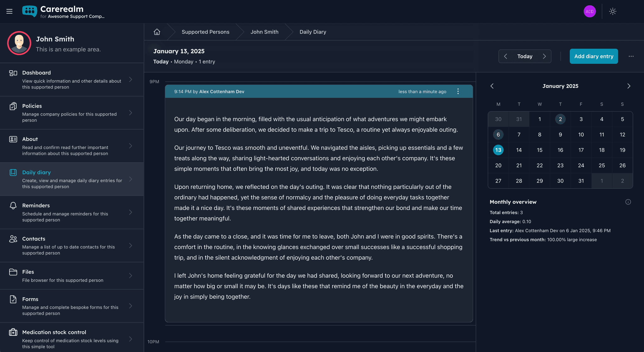 Carerealm.com - powers modern supported living organisations across the UK screenshot